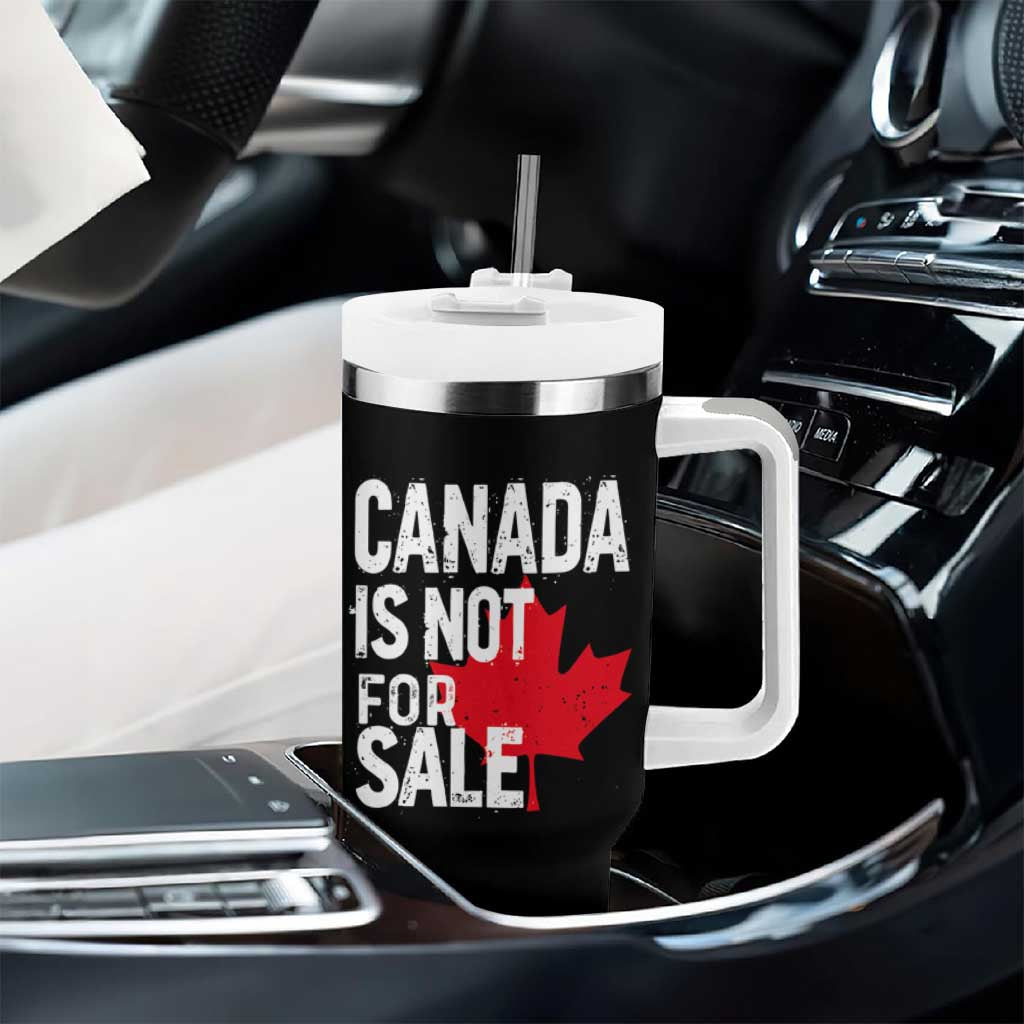 Canada Is Not For Sale Tumbler With Handle Distressed Vintage Canadian Maple Leaf