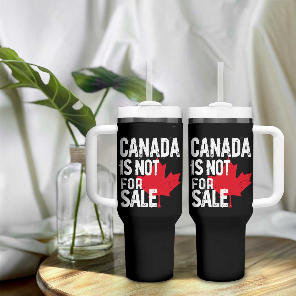 Canada Is Not For Sale Tumbler With Handle Distressed Vintage Canadian Maple Leaf