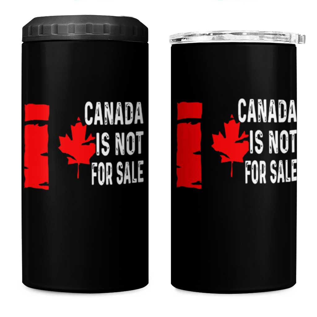 Canada Is Not For Sale 4 in 1 Can Cooler Tumbler Maple Leaf Candadian Flag Distressed