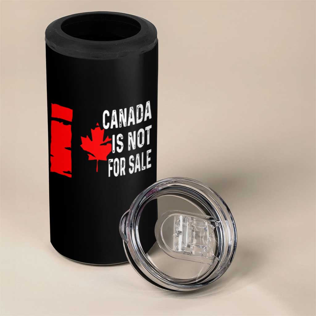 Canada Is Not For Sale 4 in 1 Can Cooler Tumbler Maple Leaf Candadian Flag Distressed