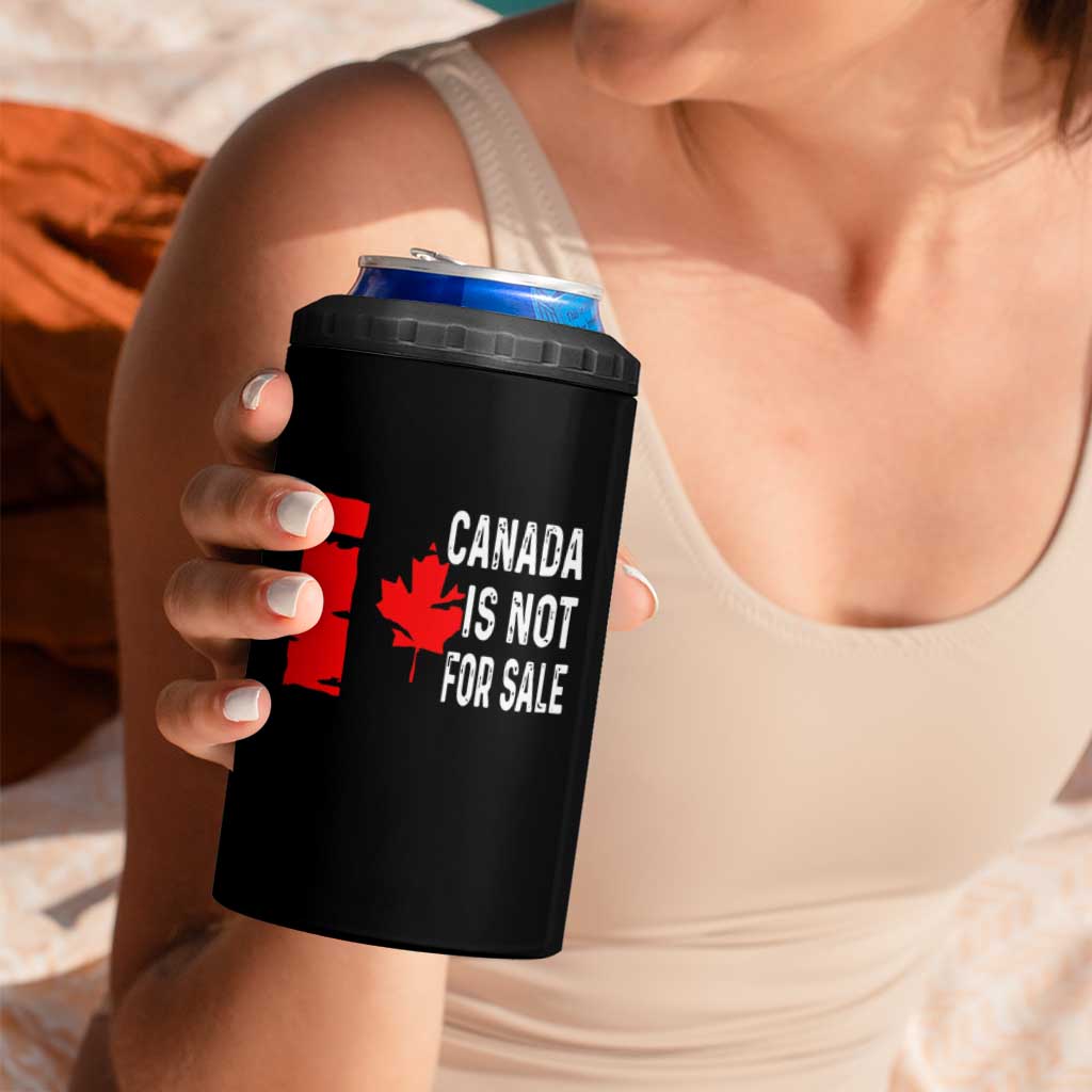 Canada Is Not For Sale 4 in 1 Can Cooler Tumbler Maple Leaf Candadian Flag Distressed
