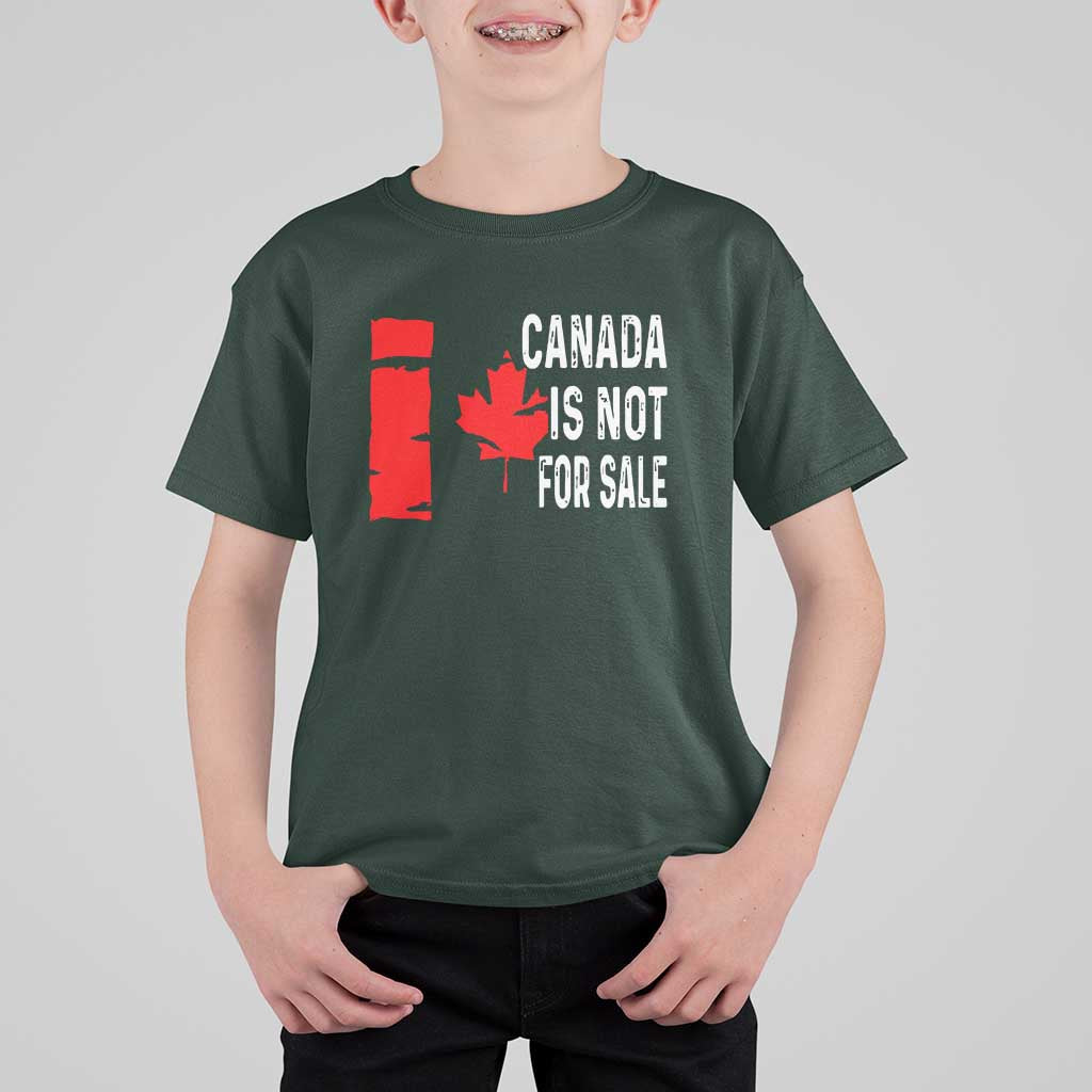 Canada Is Not For Sale T Shirt For Kid Maple Leaf Candadian Flag Distressed