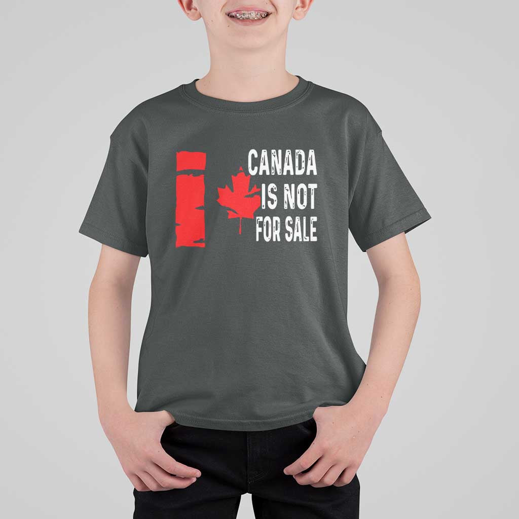 Canada Is Not For Sale T Shirt For Kid Maple Leaf Candadian Flag Distressed