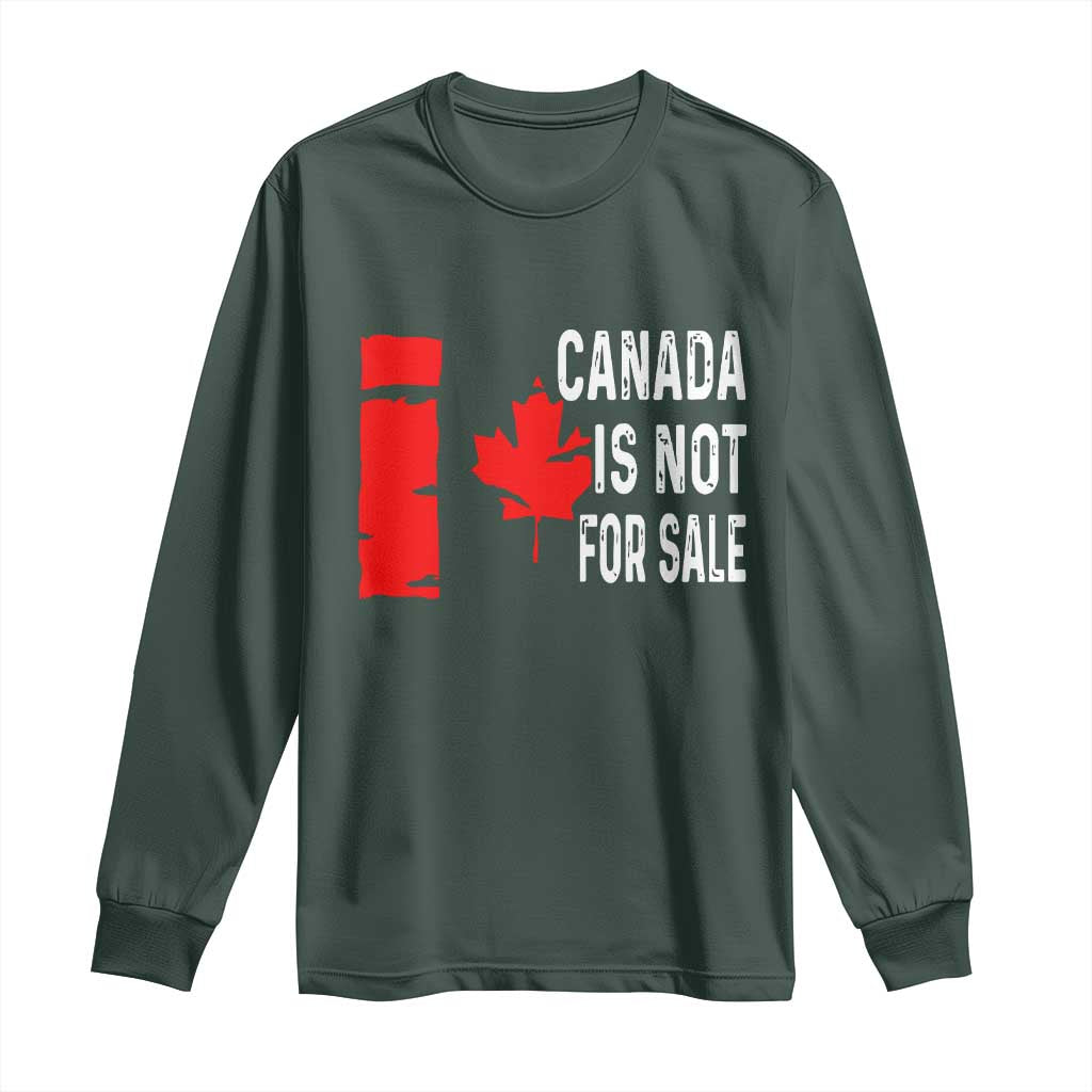 Canada Is Not For Sale Long Sleeve Shirt Maple Leaf Candadian Flag Distressed