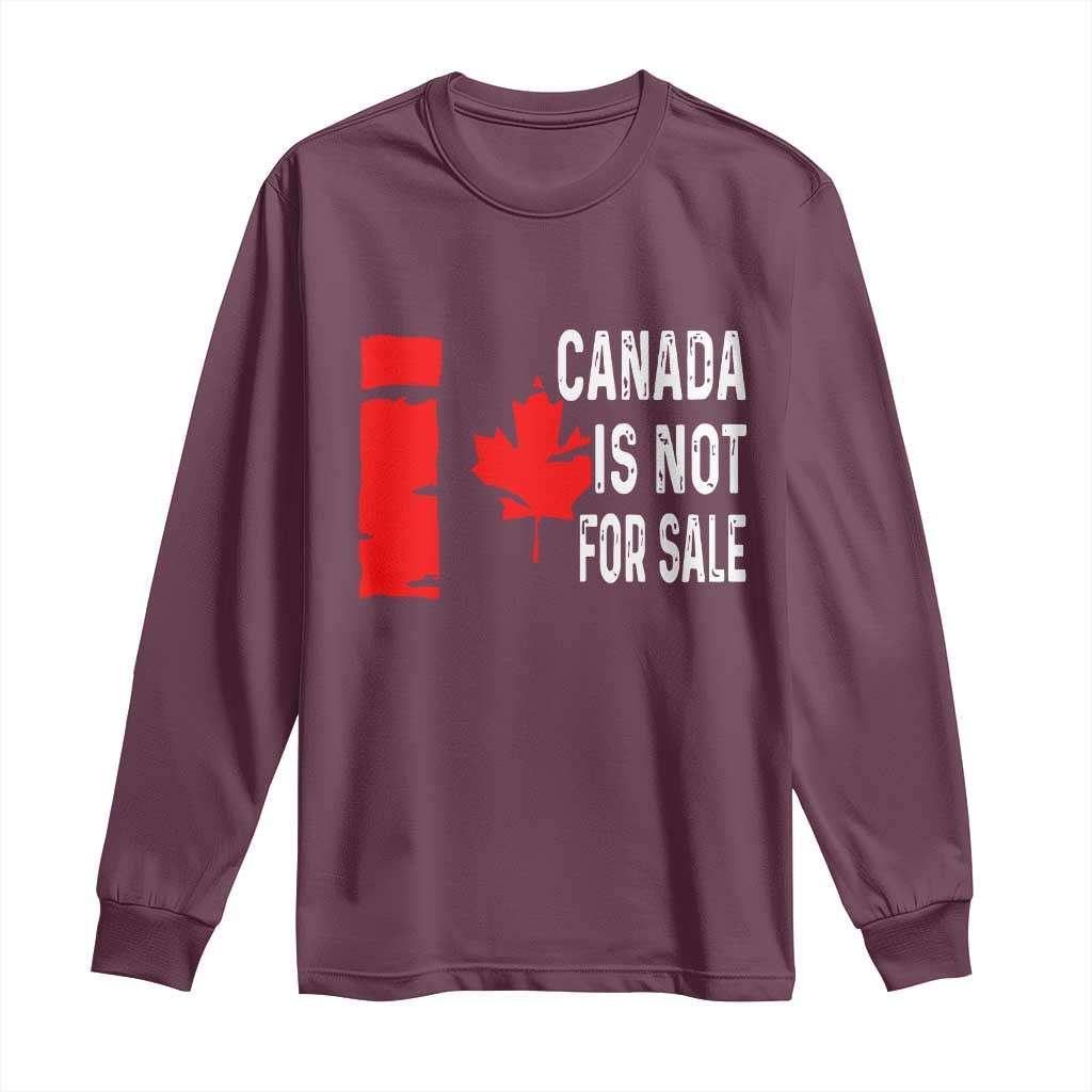 Canada Is Not For Sale Long Sleeve Shirt Maple Leaf Candadian Flag Distressed