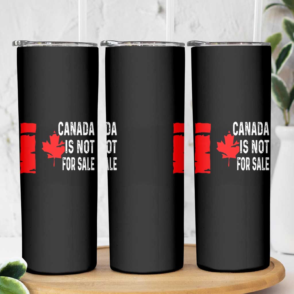 Canada Is Not For Sale Skinny Tumbler Maple Leaf Candadian Flag Distressed