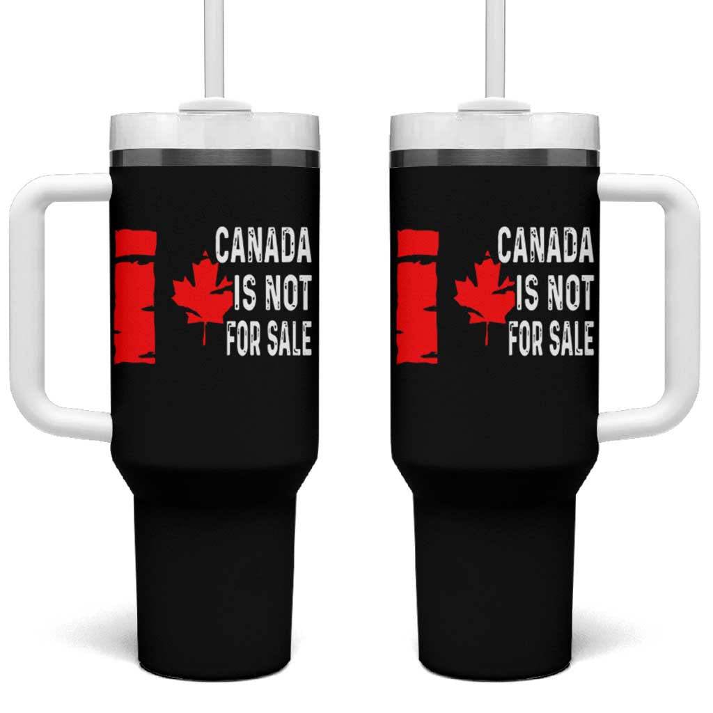 Canada Is Not For Sale Tumbler With Handle Maple Leaf Candadian Flag Distressed