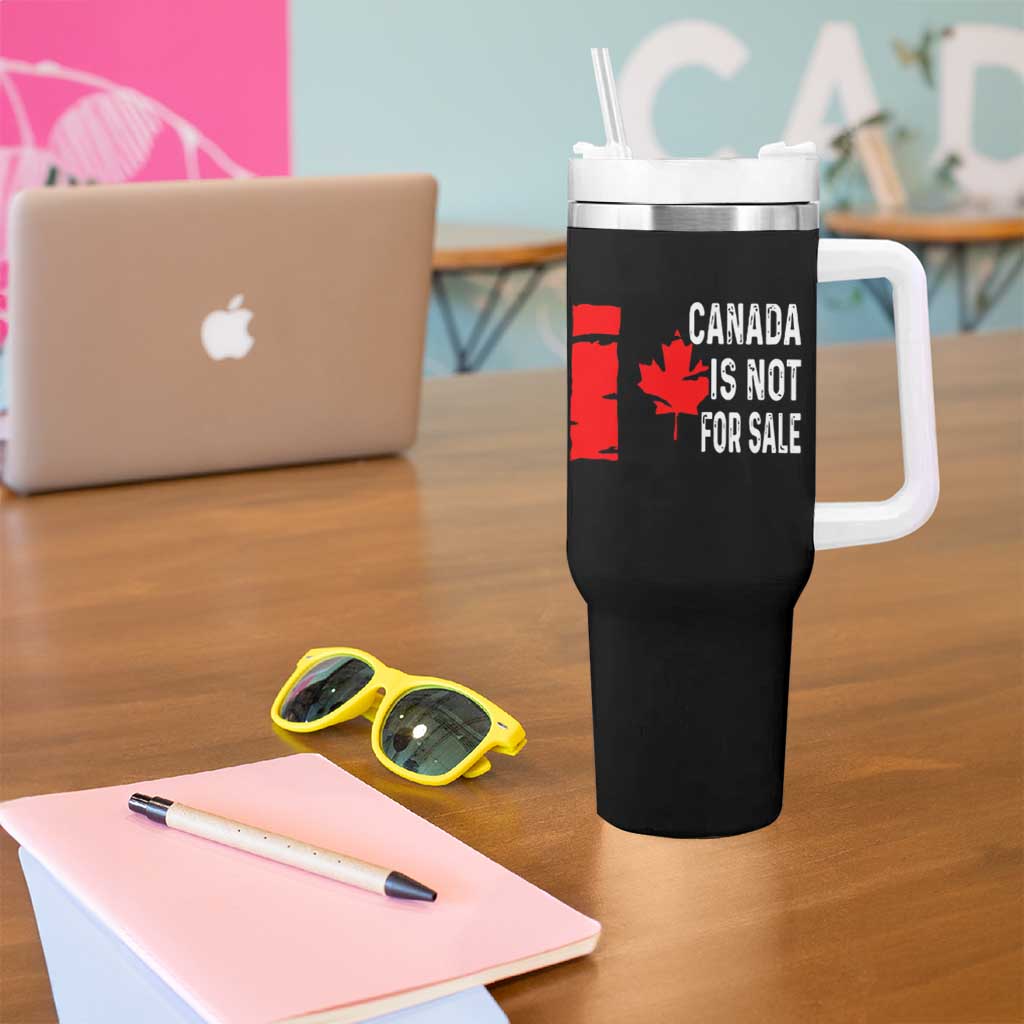 Canada Is Not For Sale Tumbler With Handle Maple Leaf Candadian Flag Distressed
