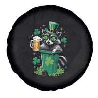 Funny St.Patrick's Day Raccoon Spare Tire Cover Patrick Drinking Irish