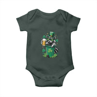 Funny St.Patrick's Day Raccoon Baby Onesie Patrick Drinking Irish