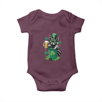 Funny St.Patrick's Day Raccoon Baby Onesie Patrick Drinking Irish