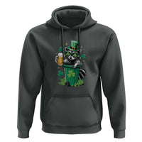 Funny St.Patrick's Day Raccoon Hoodie Patrick Drinking Irish