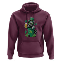 Funny St.Patrick's Day Raccoon Hoodie Patrick Drinking Irish