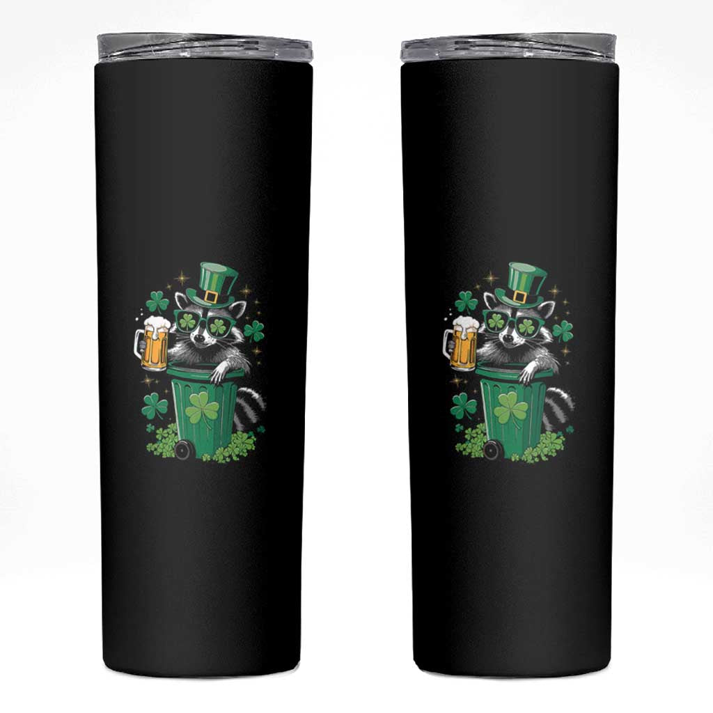 Funny St.Patrick's Day Raccoon Skinny Tumbler Patrick Drinking Irish