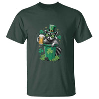 Funny St.Patrick's Day Raccoon T Shirt Patrick Drinking Irish