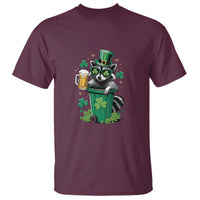 Funny St.Patrick's Day Raccoon T Shirt Patrick Drinking Irish