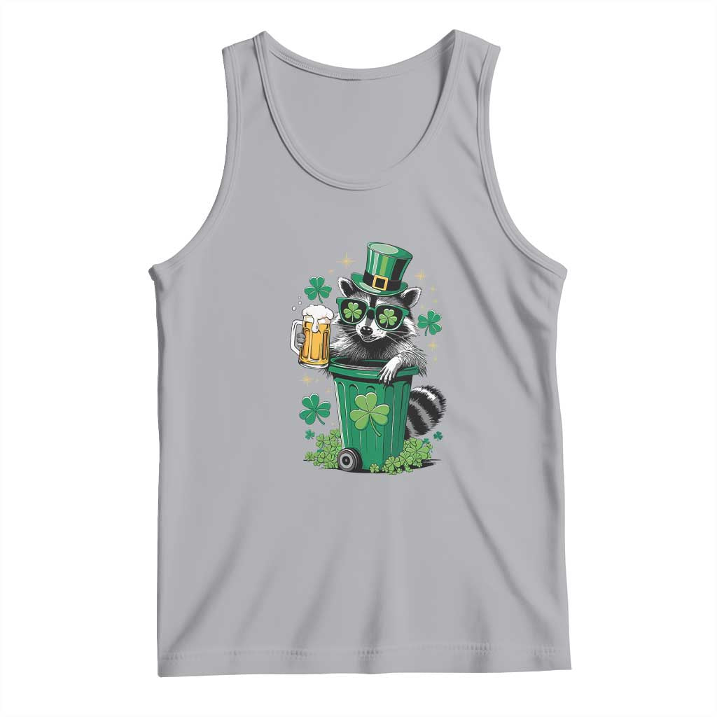 Funny St.Patrick's Day Raccoon Tank Top Patrick Drinking Irish