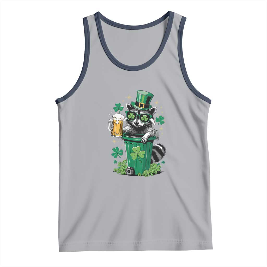 Funny St.Patrick's Day Raccoon Tank Top Patrick Drinking Irish