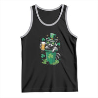 Funny St.Patrick's Day Raccoon Tank Top Patrick Drinking Irish