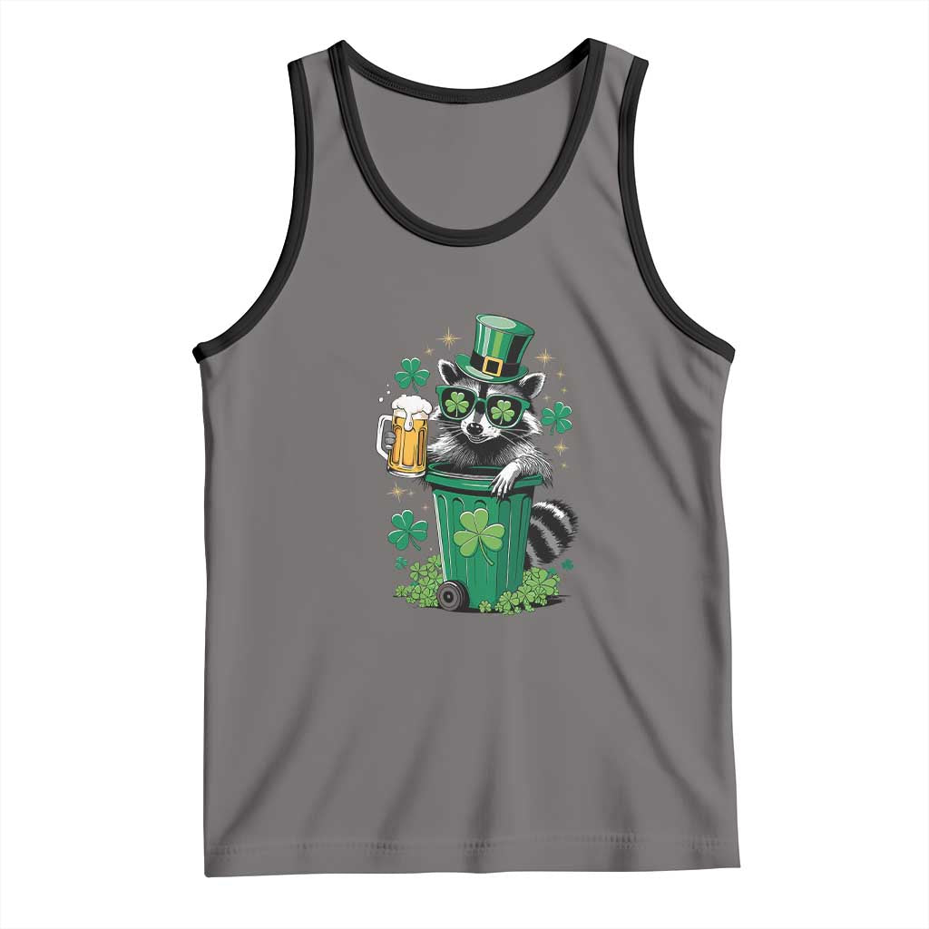 Funny St.Patrick's Day Raccoon Tank Top Patrick Drinking Irish