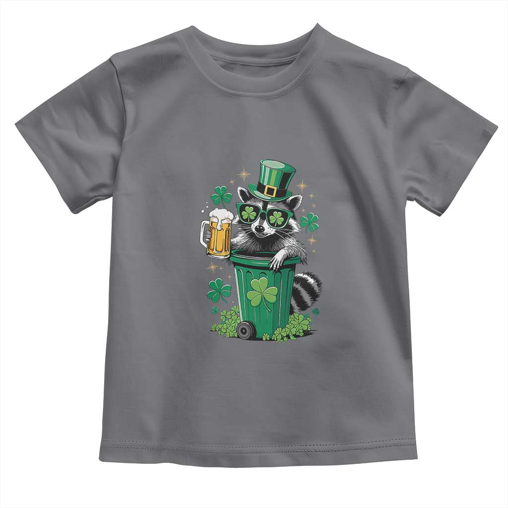 Funny St.Patrick's Day Raccoon Toddler T Shirt Patrick Drinking Irish