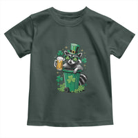 Funny St.Patrick's Day Raccoon Toddler T Shirt Patrick Drinking Irish