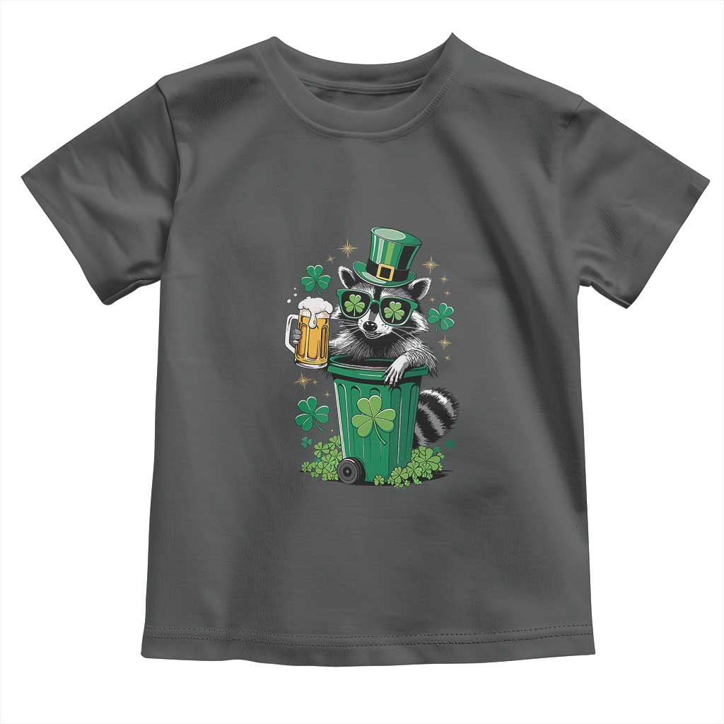 Funny St.Patrick's Day Raccoon Toddler T Shirt Patrick Drinking Irish