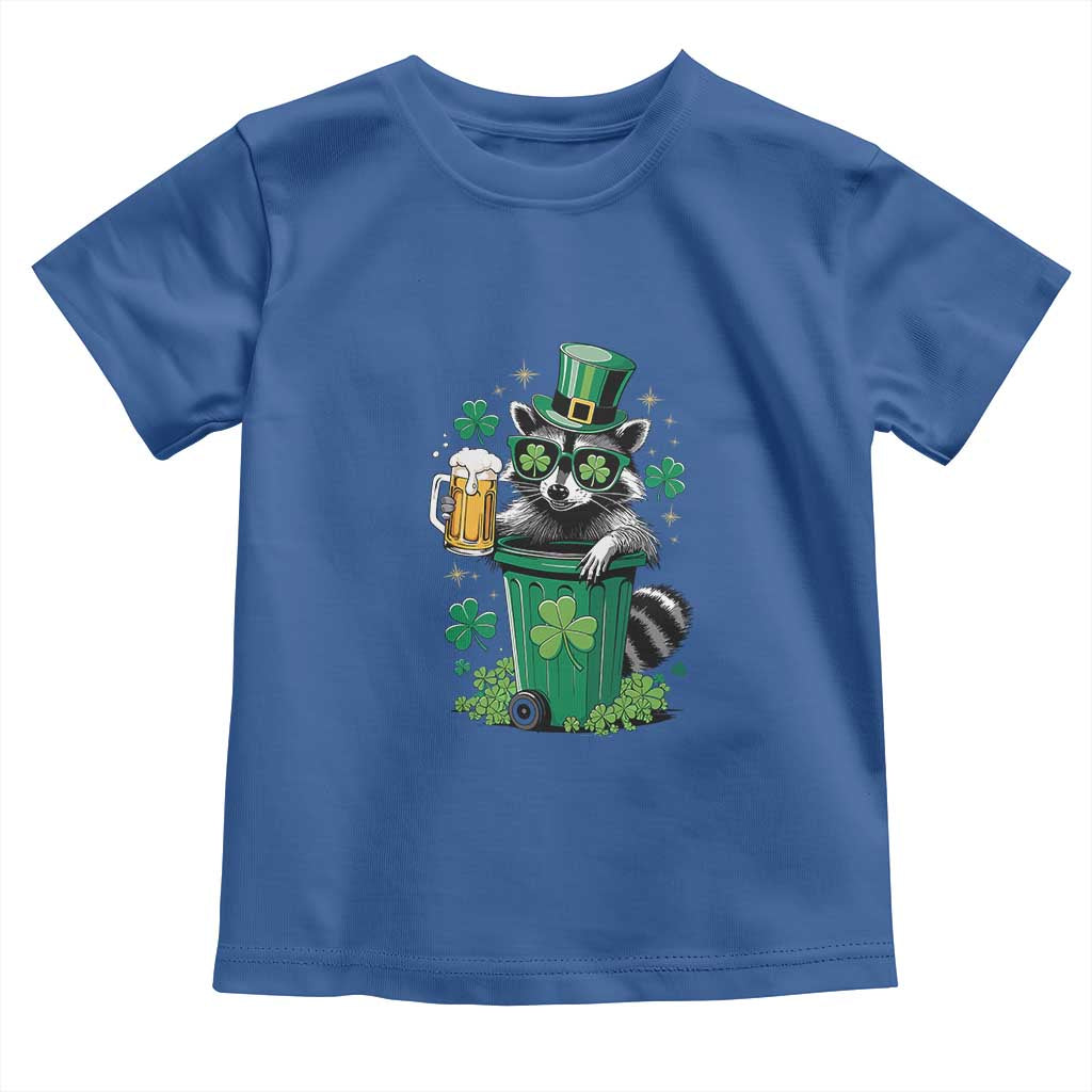 Funny St.Patrick's Day Raccoon Toddler T Shirt Patrick Drinking Irish