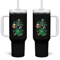 Funny St.Patrick's Day Raccoon Tumbler With Handle Patrick Drinking Irish