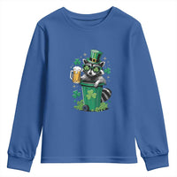 Funny St.Patrick's Day Raccoon Youth Sweatshirt Patrick Drinking Irish