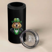 Funny Groundhog Leprechaun 4 in 1 Can Cooler Tumbler Woodchuck Happy St Patrick's Day