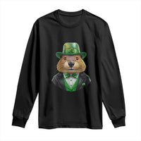 Funny Groundhog Leprechaun Long Sleeve Shirt Woodchuck Happy St Patrick's Day