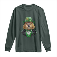 Funny Groundhog Leprechaun Long Sleeve Shirt Woodchuck Happy St Patrick's Day