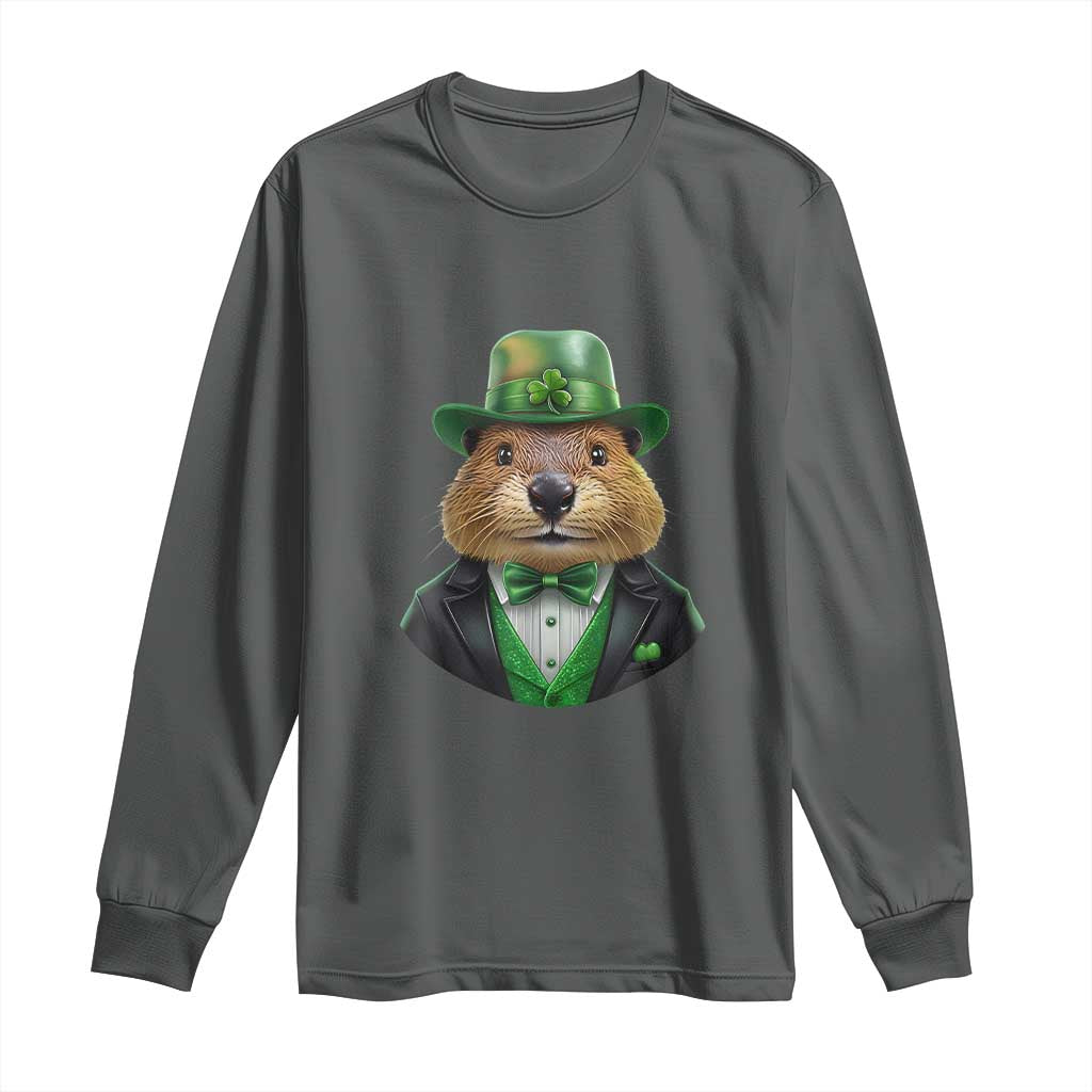 Funny Groundhog Leprechaun Long Sleeve Shirt Woodchuck Happy St Patrick's Day