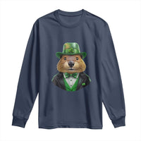 Funny Groundhog Leprechaun Long Sleeve Shirt Woodchuck Happy St Patrick's Day