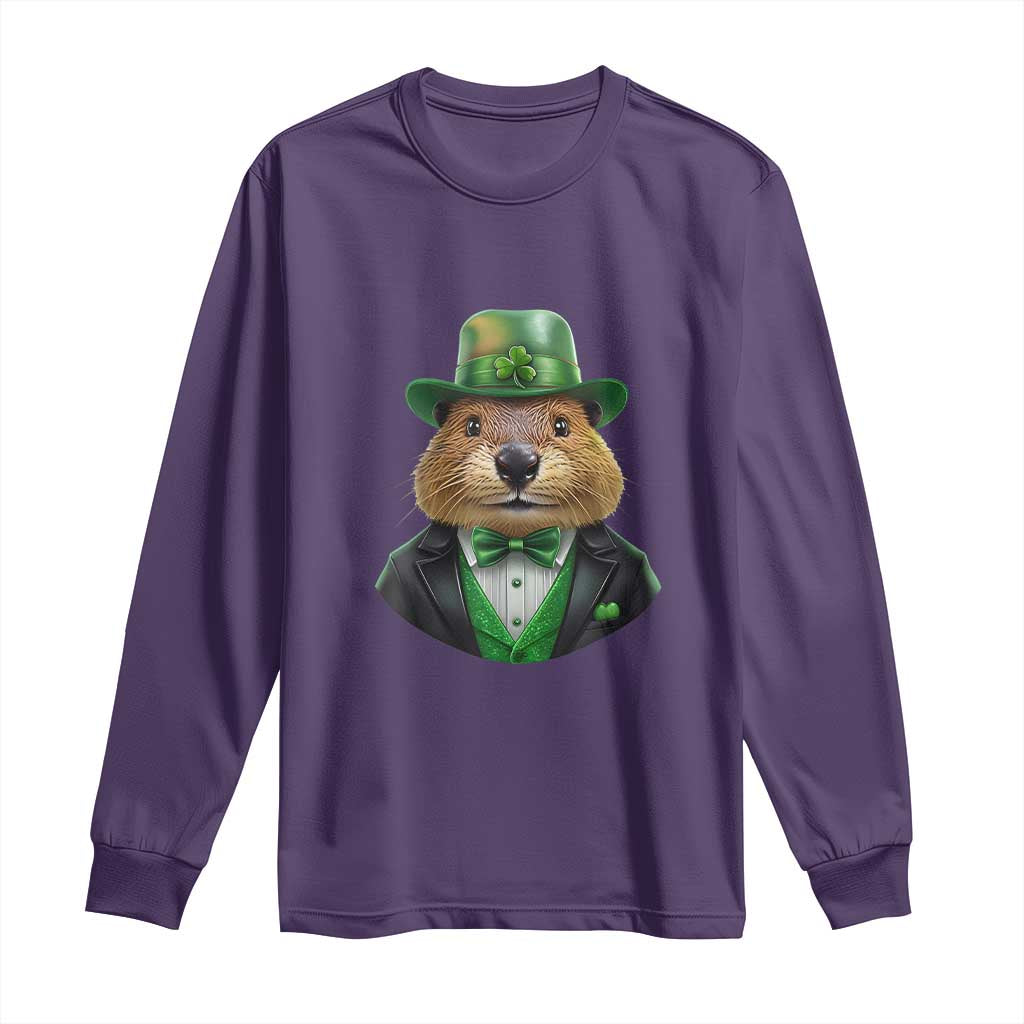 Funny Groundhog Leprechaun Long Sleeve Shirt Woodchuck Happy St Patrick's Day