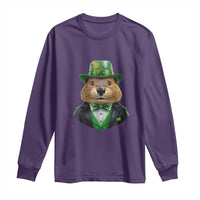 Funny Groundhog Leprechaun Long Sleeve Shirt Woodchuck Happy St Patrick's Day