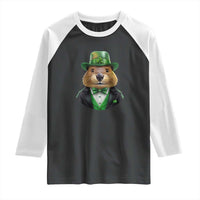Funny Groundhog Leprechaun Raglan Shirt Woodchuck Happy St Patrick's Day