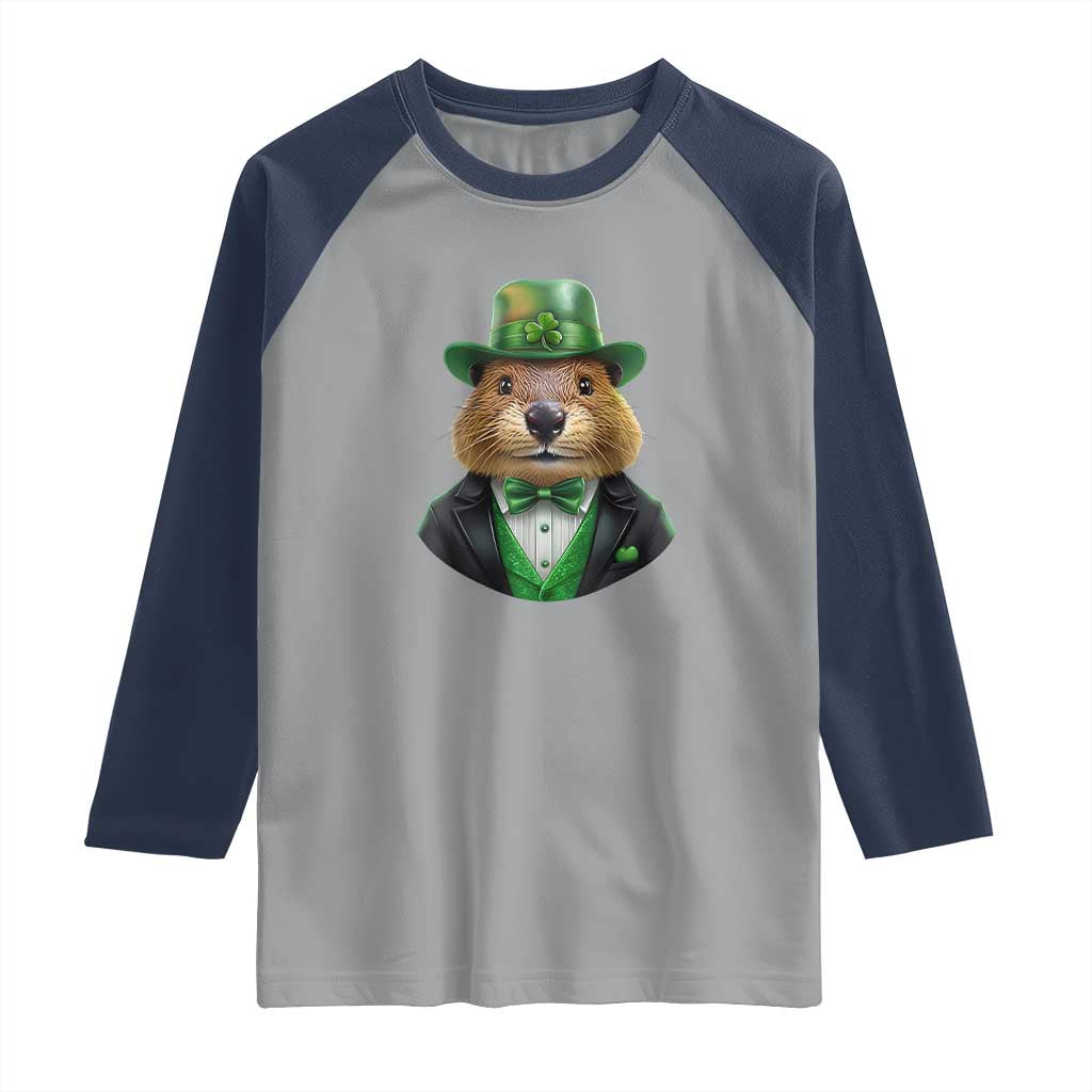 Funny Groundhog Leprechaun Raglan Shirt Woodchuck Happy St Patrick's Day
