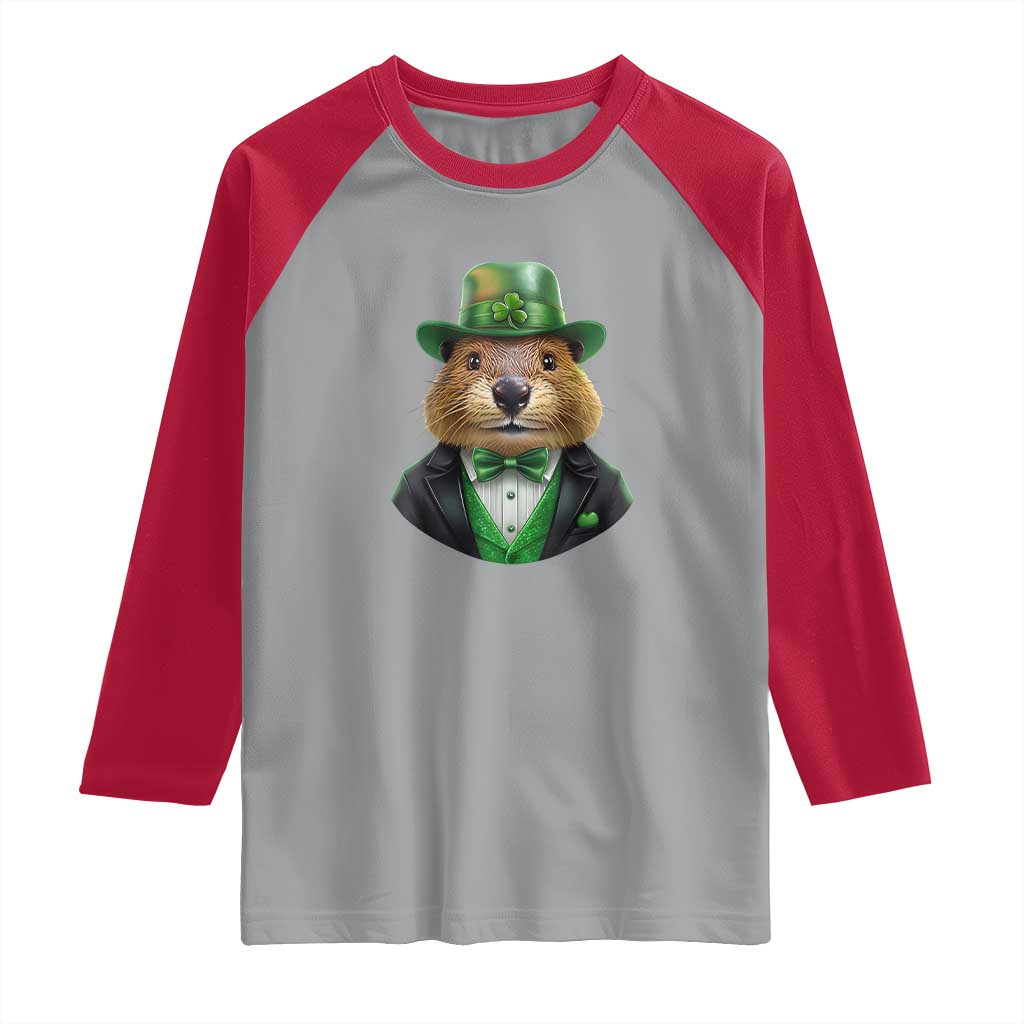Funny Groundhog Leprechaun Raglan Shirt Woodchuck Happy St Patrick's Day