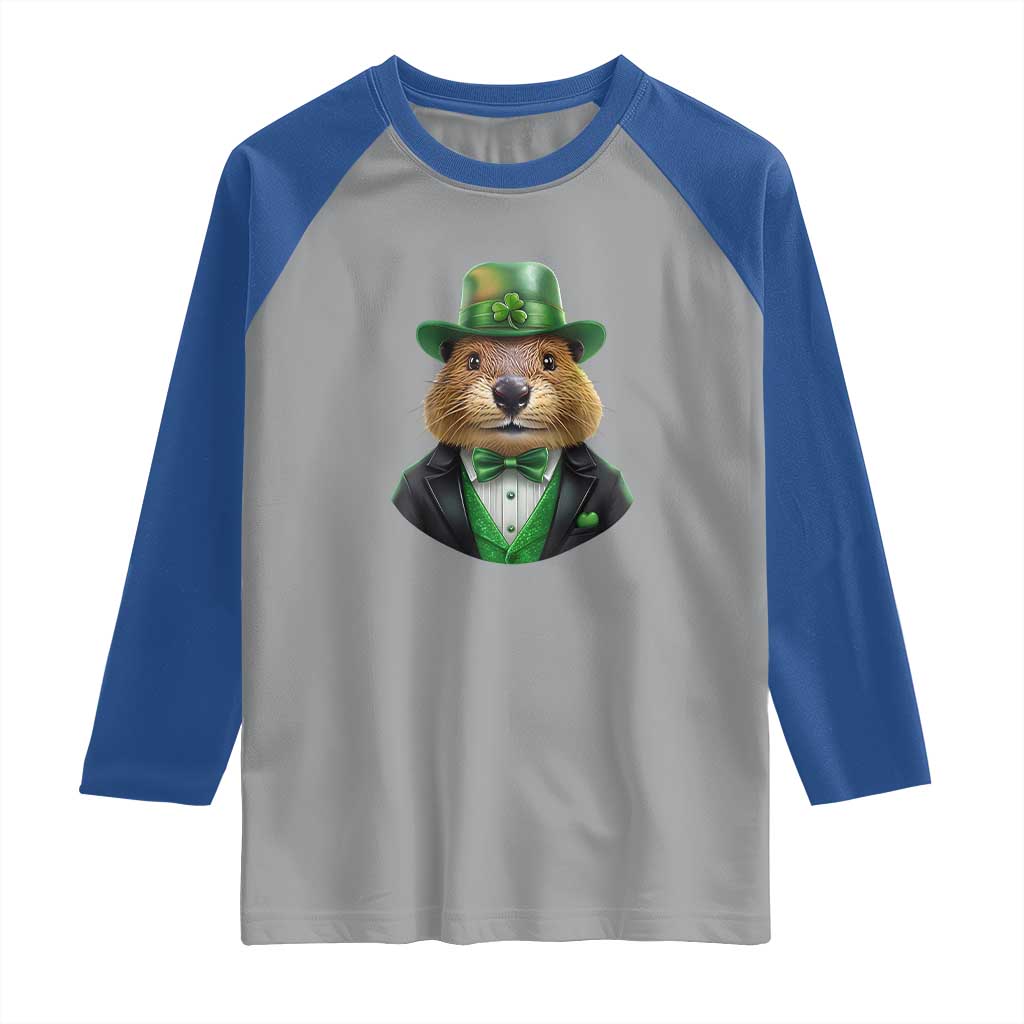 Funny Groundhog Leprechaun Raglan Shirt Woodchuck Happy St Patrick's Day