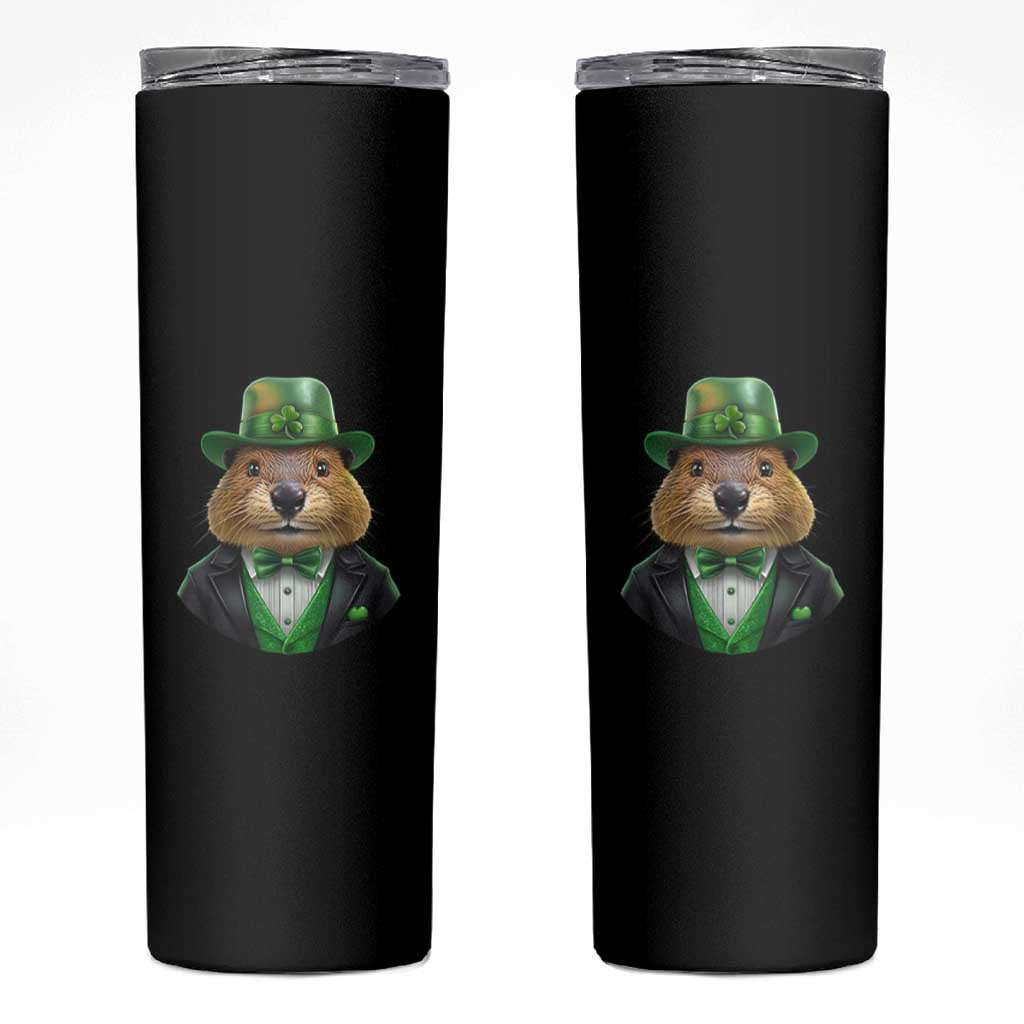 Funny Groundhog Leprechaun Skinny Tumbler Woodchuck Happy St Patrick's Day