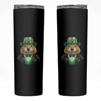 Funny Groundhog Leprechaun Skinny Tumbler Woodchuck Happy St Patrick's Day