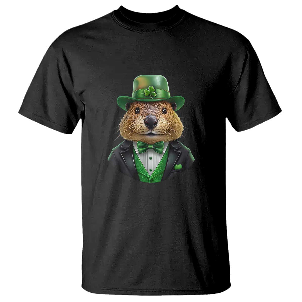 Funny Groundhog Leprechaun T Shirt Woodchuck Happy St Patrick's Day