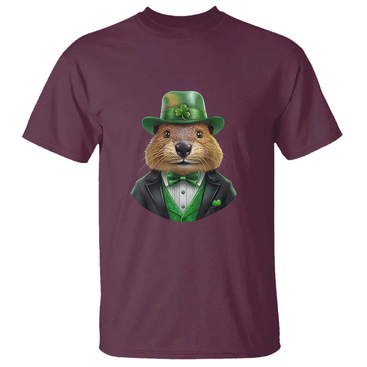 Funny Groundhog Leprechaun T Shirt Woodchuck Happy St Patrick's Day