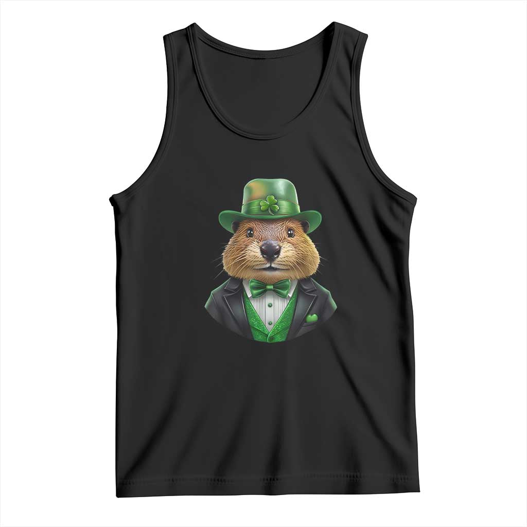 Funny Groundhog Leprechaun Tank Top Woodchuck Happy St Patrick's Day