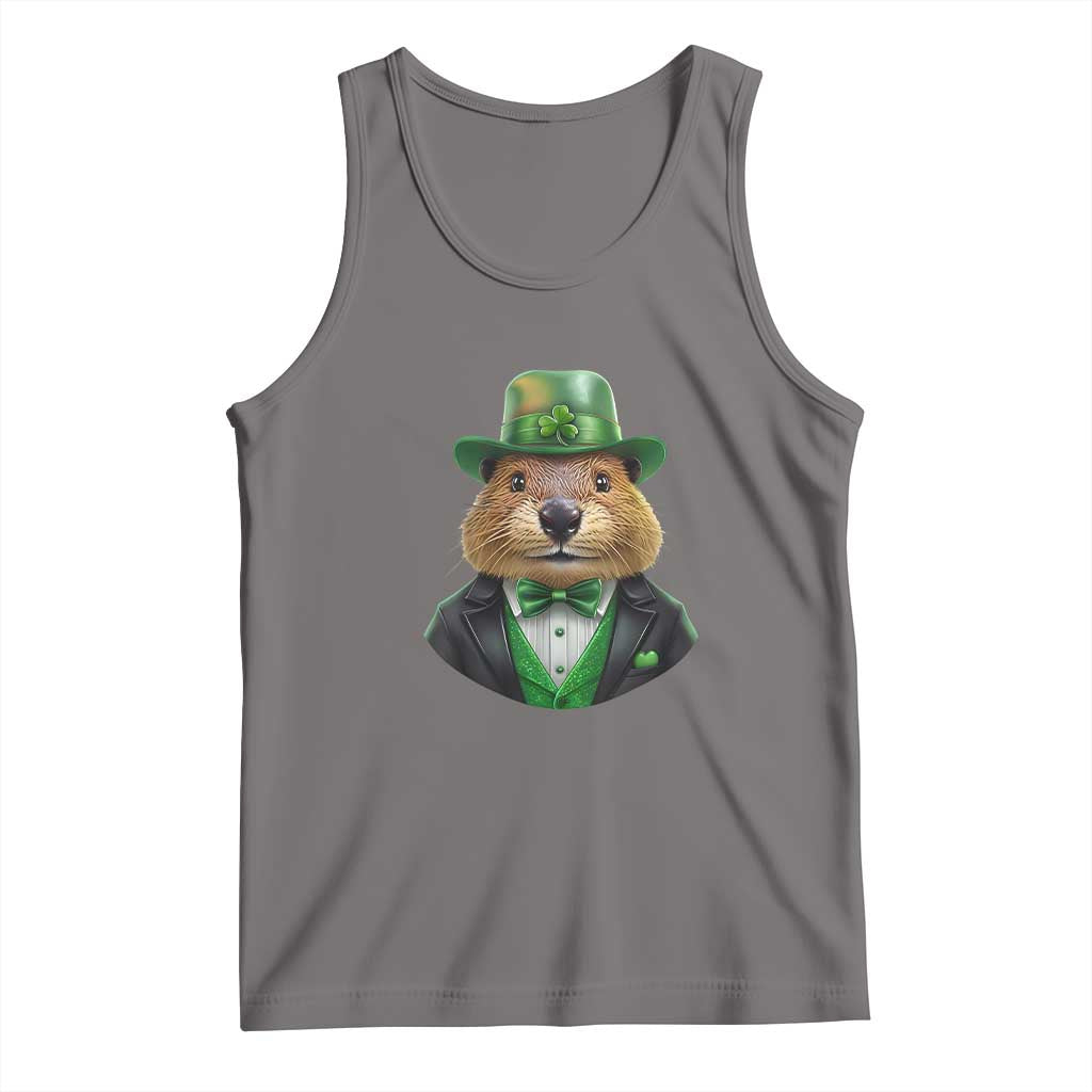 Funny Groundhog Leprechaun Tank Top Woodchuck Happy St Patrick's Day