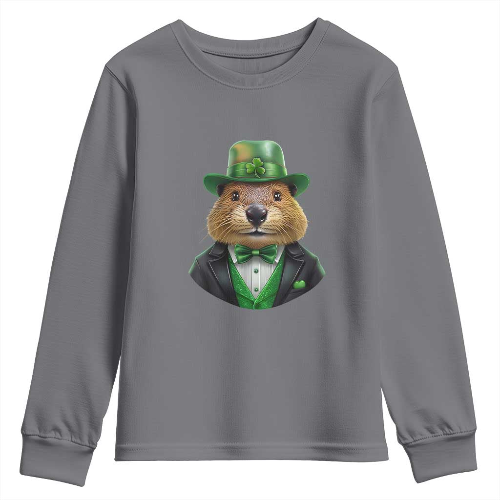 Funny Groundhog Leprechaun Youth Sweatshirt Woodchuck Happy St Patrick's Day