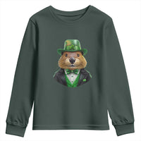 Funny Groundhog Leprechaun Youth Sweatshirt Woodchuck Happy St Patrick's Day