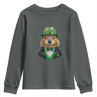 Funny Groundhog Leprechaun Youth Sweatshirt Woodchuck Happy St Patrick's Day